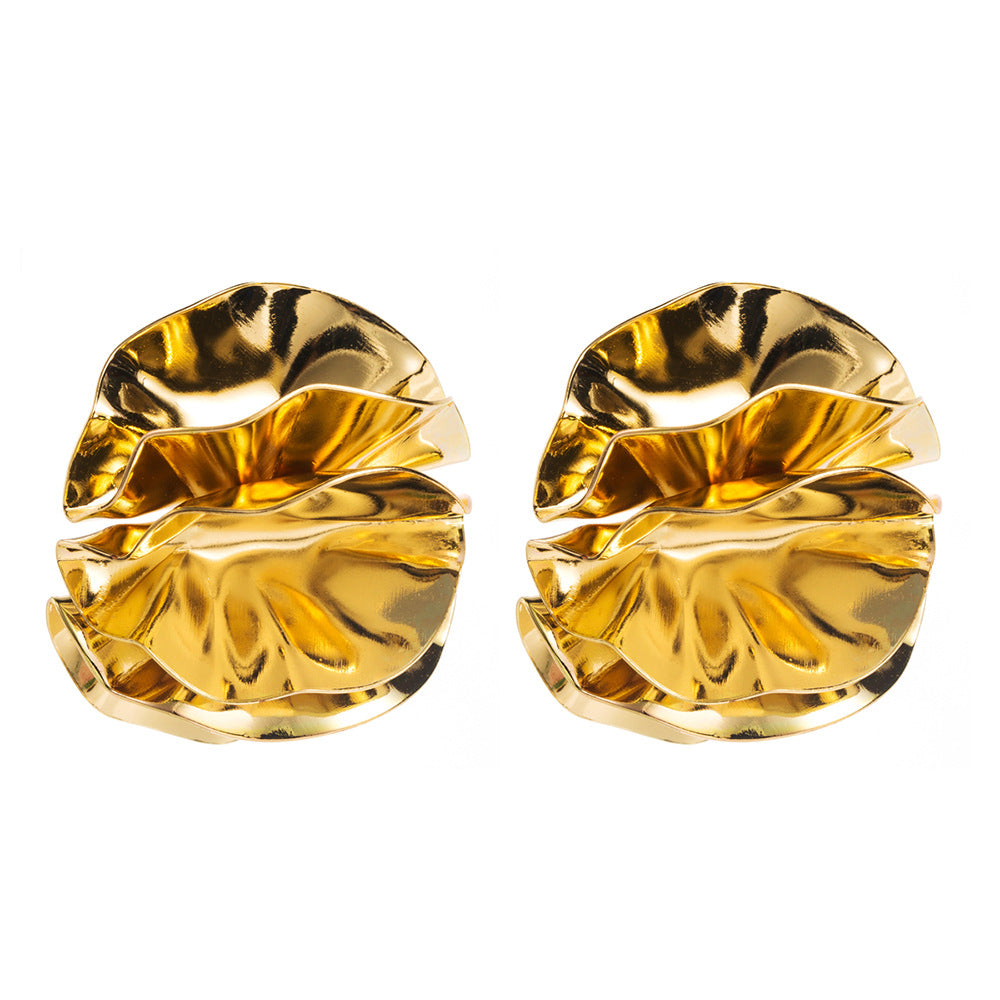 Metal Petal Flower Stud Earrings - Norellé