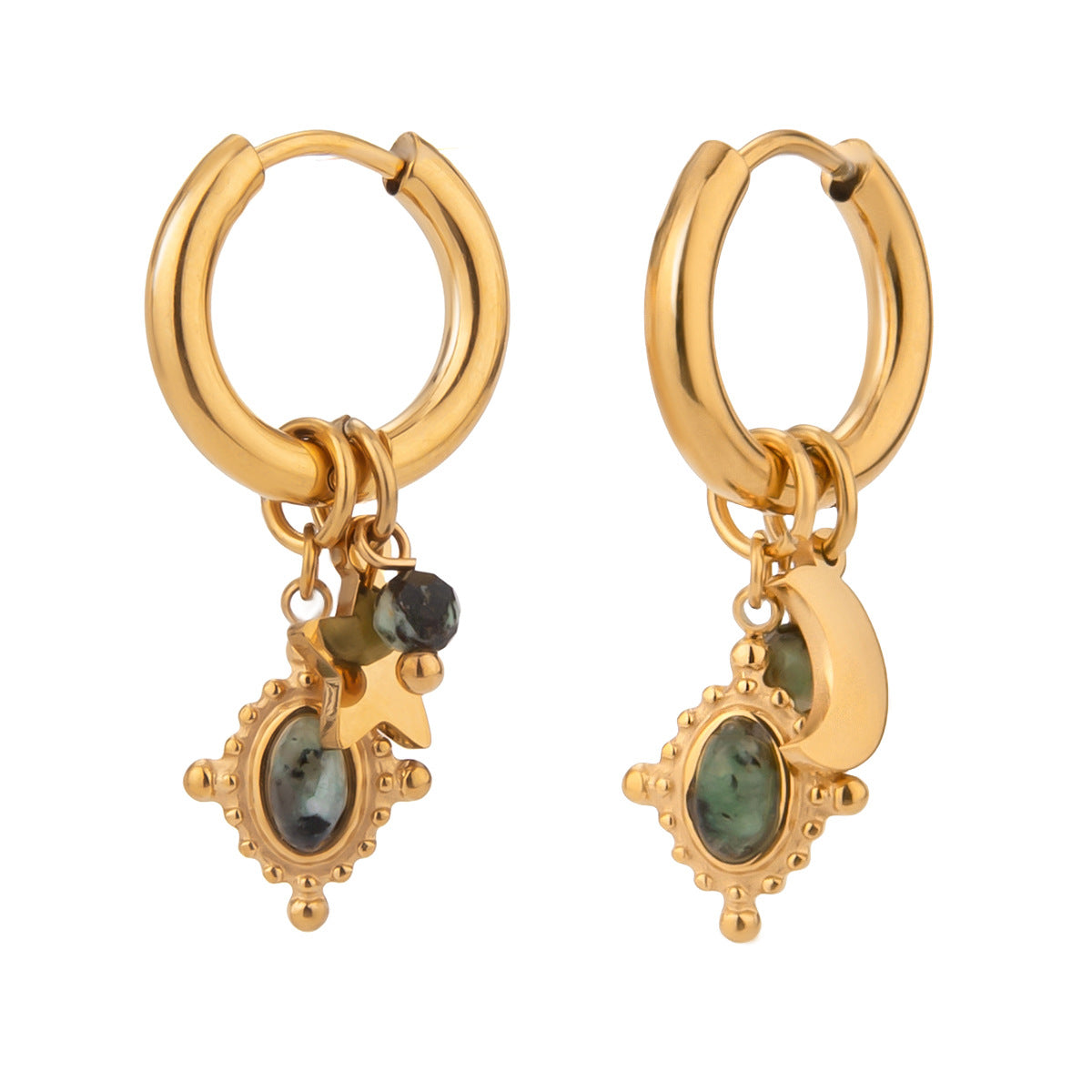 Fashion Stainless Steel Star Moon Ear Clip - Norellé