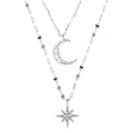 Asterism Moon Double-layer Necklace For Women - Norellé