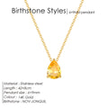 Stainless Steel Stylish Water Drop Zircon Necklace - Norellé