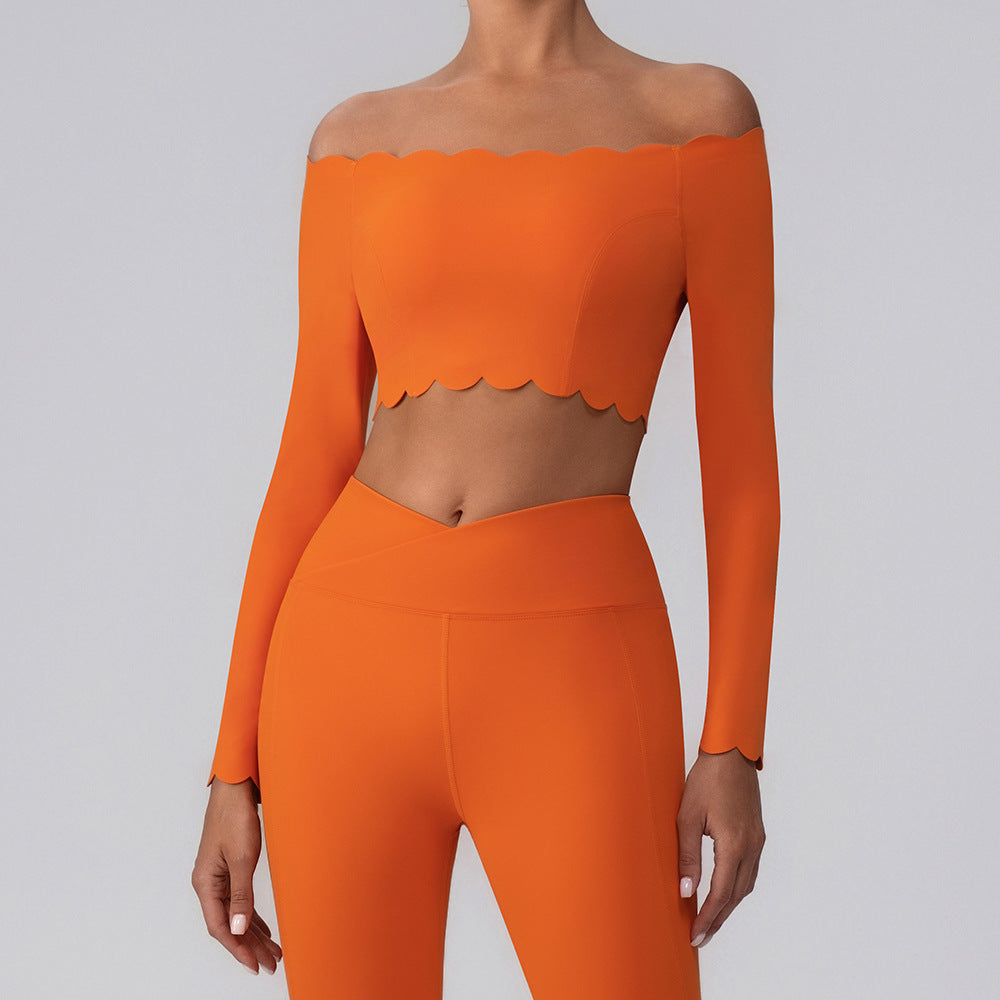 Off-shoulder Yoga Clothing Top Push Up With Breast Pads - Norellé