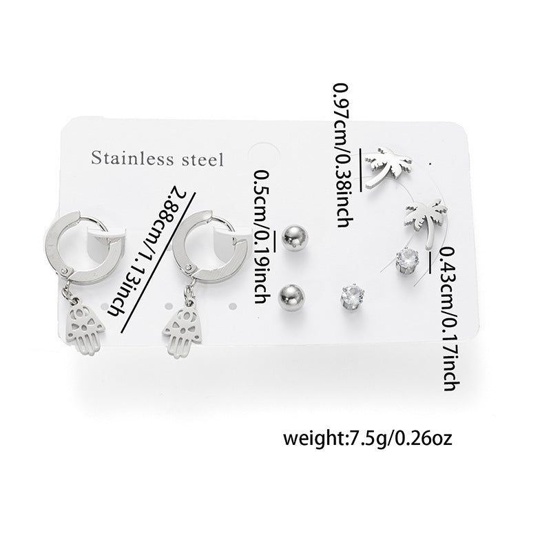 Fashion Simple Titanium Steel Earrings Creative Cross Love Butterfly - Norellé