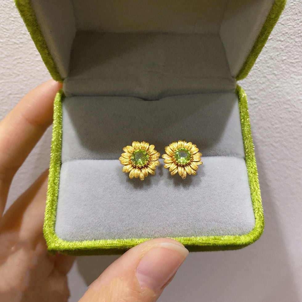 Sunflower Open Fashion All-matching Gemstone Earrings - Norellé