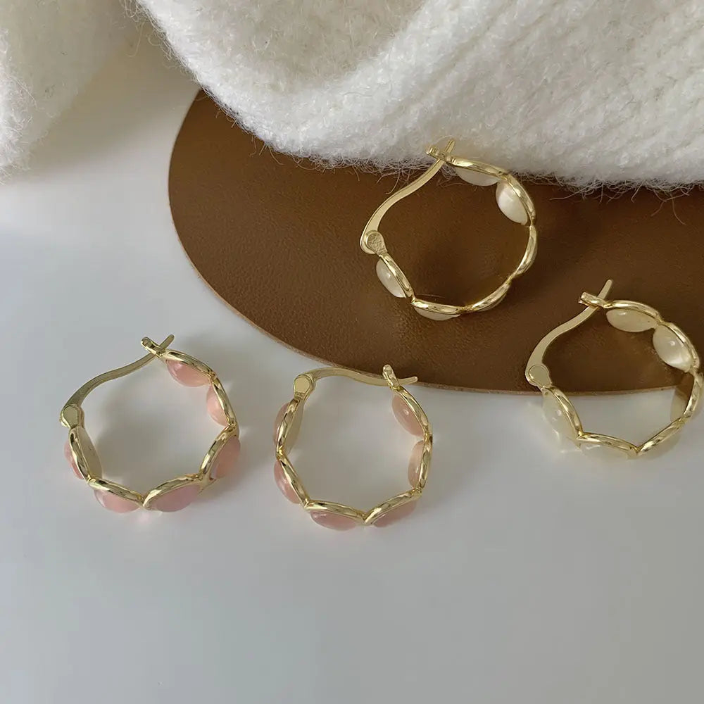 Sweet Opal Earclip Earrings Light Luxury And Simplicity - Norellé