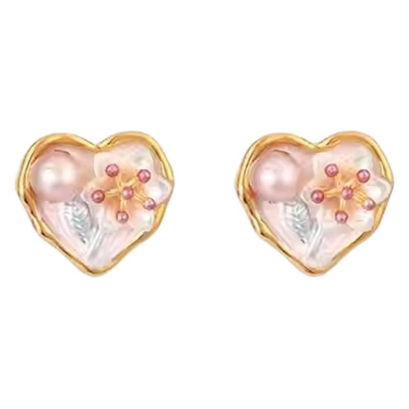 Jardin Monet Oil Painting Flower Pearl Earrings - Norellé