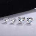 S925 Silver Stud Earrings For Women Heart-shaped Moissanite - Norellé