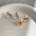 Light Luxury Shell Simple Temperament Pearl Earrings - Norellé