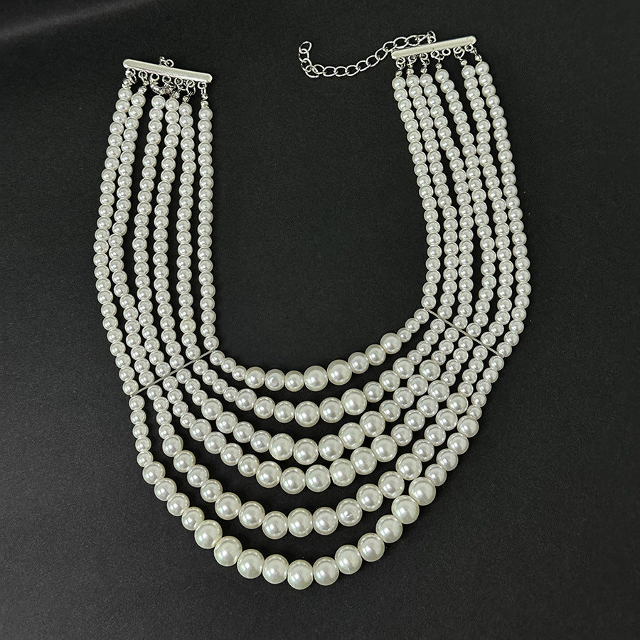 Heavy Industry Light Luxury High-grade Multi-layer Pearl Necklace - Norellé