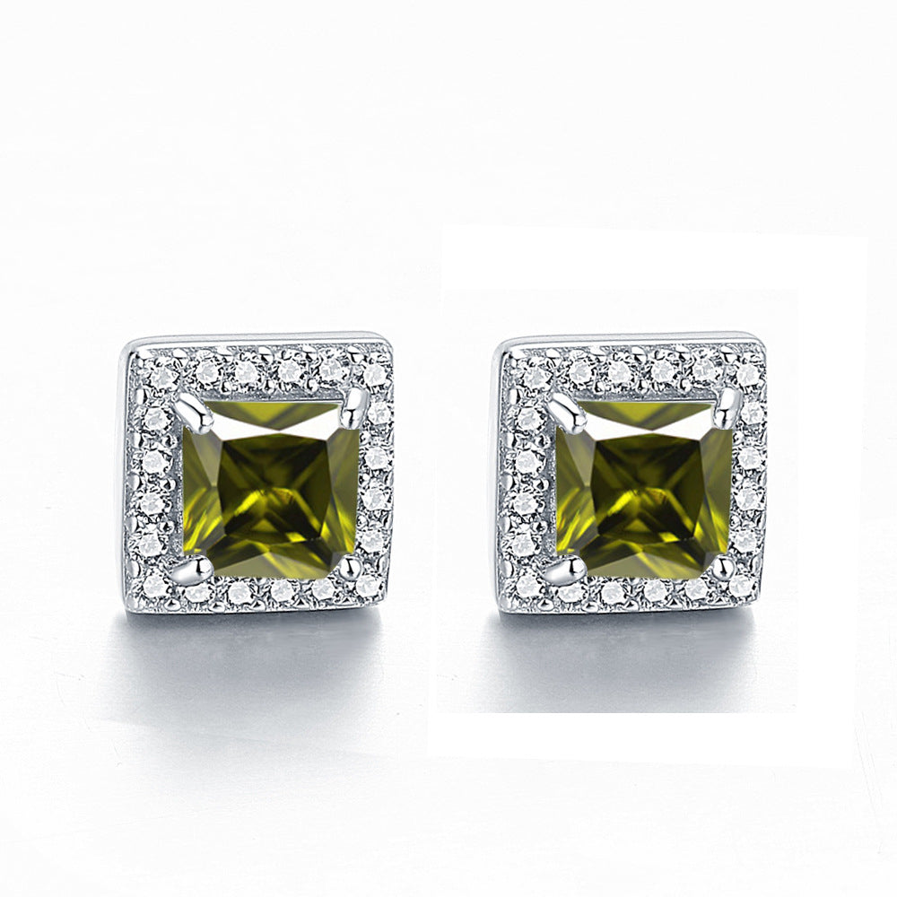 Inlaid Colored Gems Earrings S925 Sterling Silver Earrings - Norellé