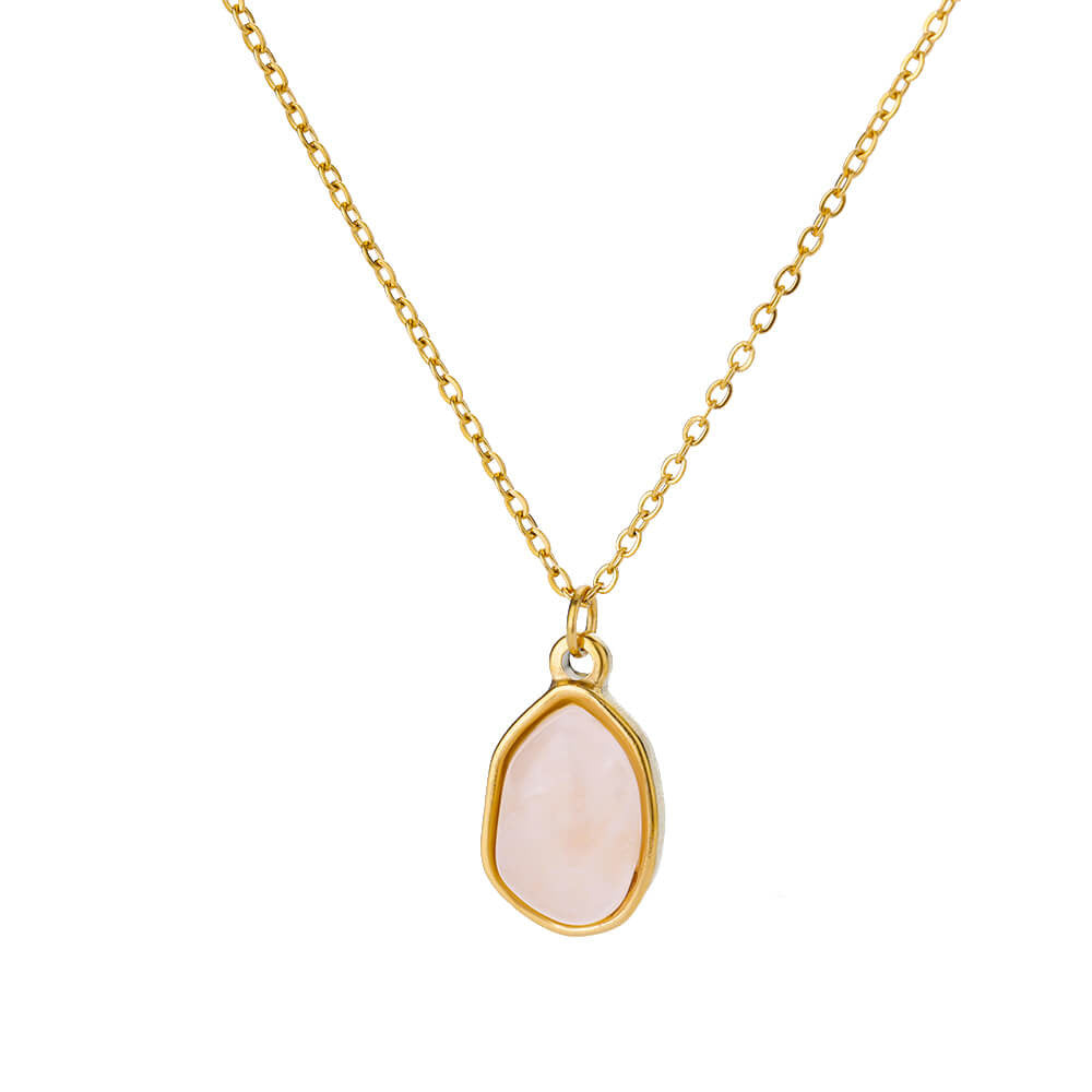 High-grade Oval Cat's Eye Pendant Titanium Steel Necklace - Norellé