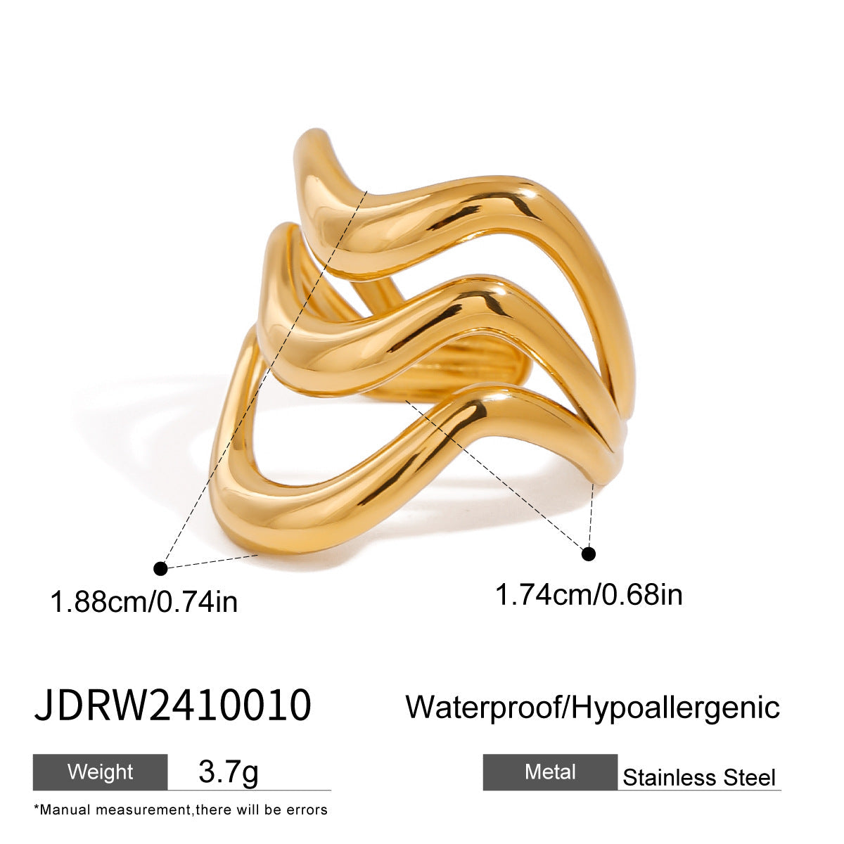 Irregular Line Simple Hollow Ring Personality All-match - Norellé