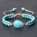 Hand-woven 4MM Natural Blue Turquoise Beads Irregular Bracelet - Norellé