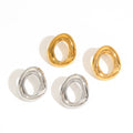 New Hollow Titanium Steel Ear Studs Women - Norellé