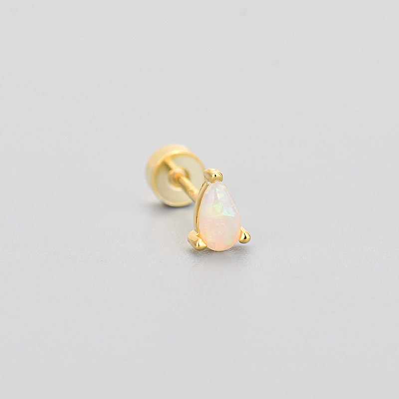 Flat-head Screw Twist Stud Earrings Opal Earrings - Norellé