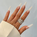 Ornament Hip Hop Style Irregular Glossy Twisted Ring - Norellé