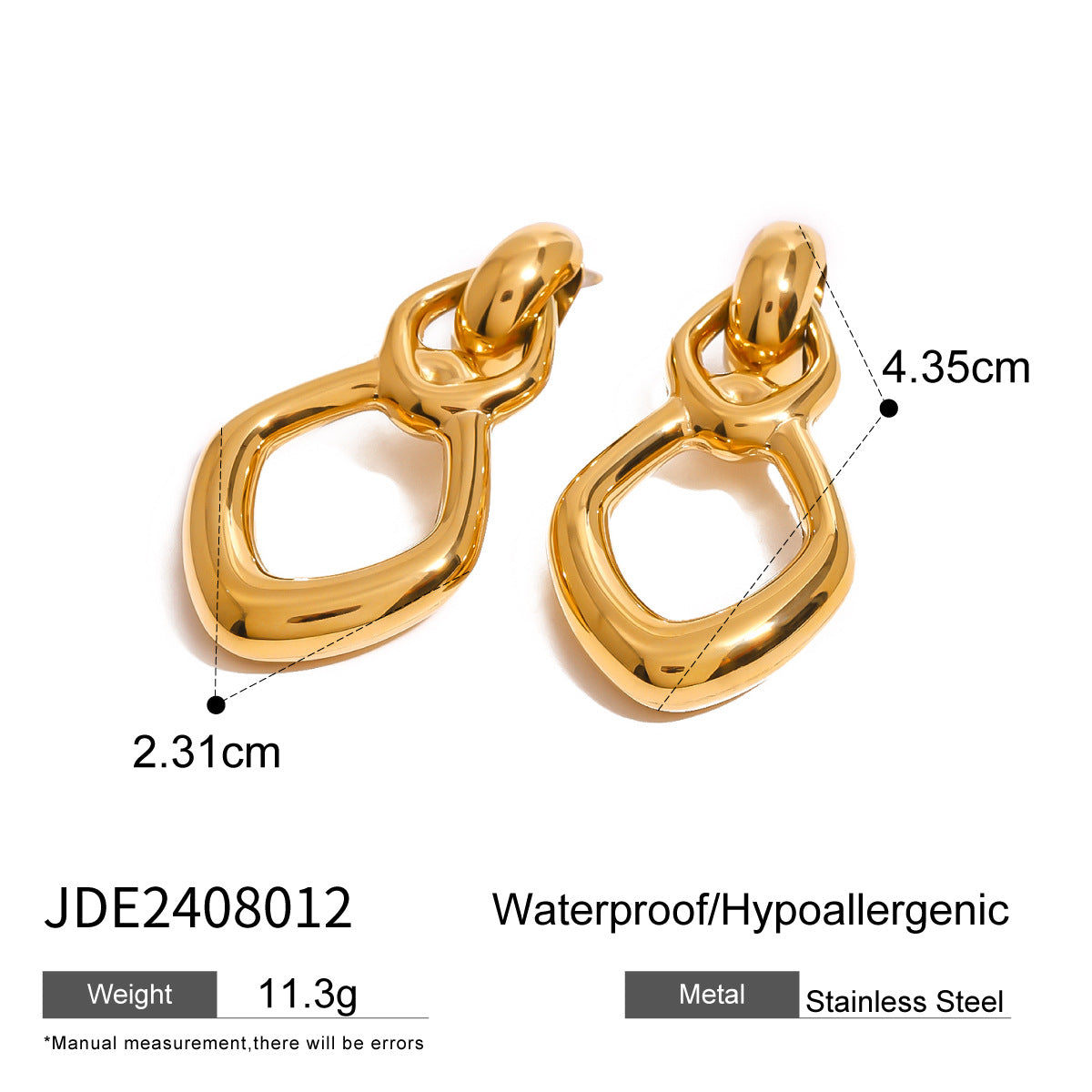 Stainless Steel Hollow Stud Earrings Advanced Geometry - Norellé