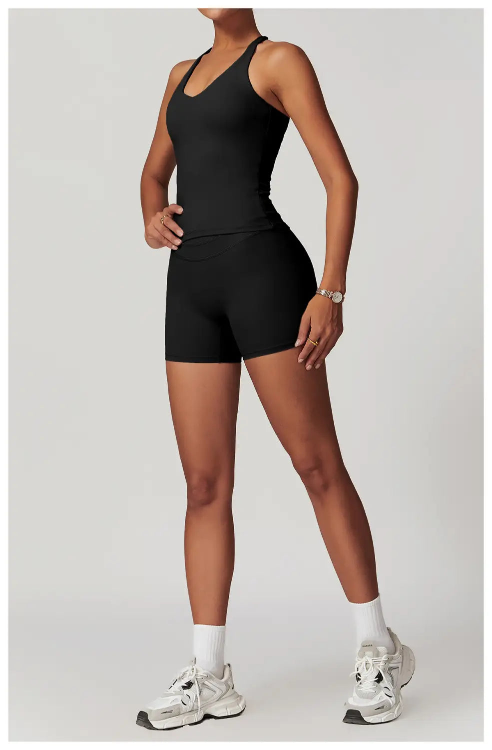 Women’s Solid Color Sanding Tight Back Yoga Suit