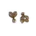 Fashion Personalized Zircon Heart Pearl Earrings Women - Norellé