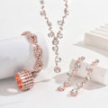 Fashion Crystal Necklace Ear Stud Bracelet Jewelry Accessories - Norellé