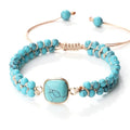 Hand-woven 4MM Natural Blue Turquoise Beads Irregular Bracelet - Norellé