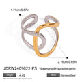 Serpentine Irregular Curve Geometric Non-fading Open Ring - Norellé