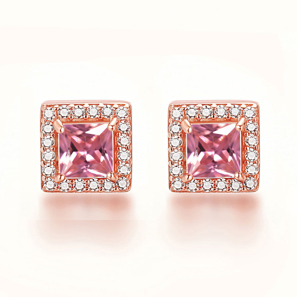 Inlaid Colored Gems Earrings S925 Sterling Silver Earrings - Norellé