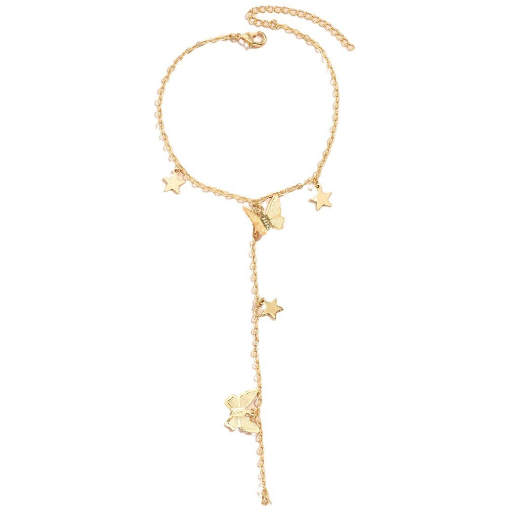 Small Beads Wafer Chain Ring Mitten-type Bracelet - Norellé