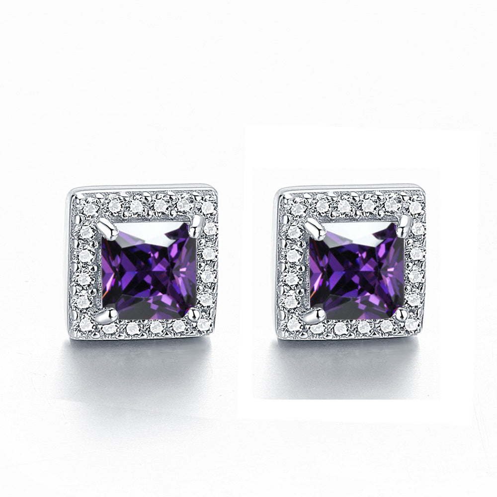Inlaid Colored Gems Earrings S925 Sterling Silver Earrings - Norellé