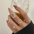 Geometric Leaf Ring Suit 11-piece Set - Norellé