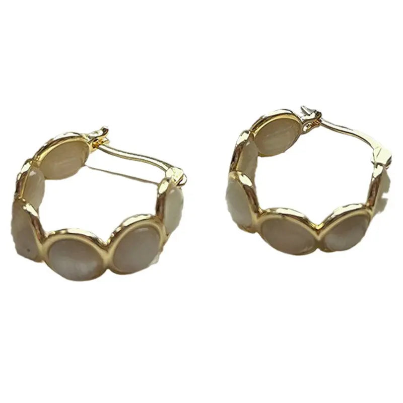 Sweet Opal Earclip Earrings Light Luxury And Simplicity - Norellé