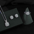 Square Bag Diamond Necklace Rings Ear Studs Suit - Norellé