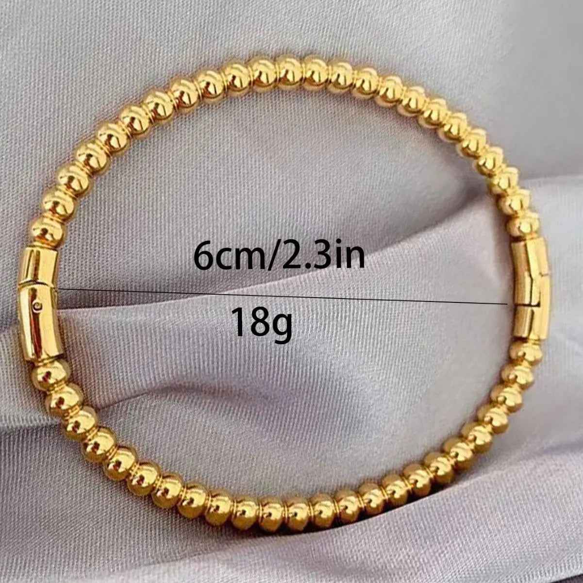 Titanium Steel Round Beads Stainless Steel Bracelet - Norellé