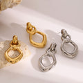 Stainless Steel Hollow Stud Earrings Advanced Geometry - Norellé