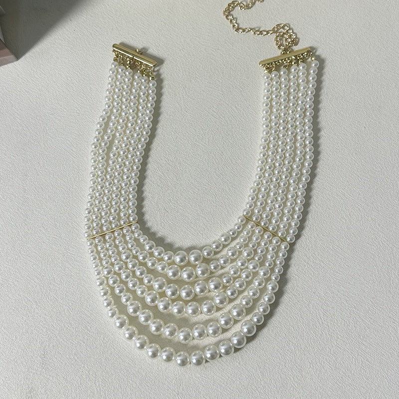 Heavy Industry Light Luxury High-grade Multi-layer Pearl Necklace - Norellé