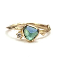 Cross-border Arrival Creative Geometric Irregular Inlaid Green Stone Ring - Norellé