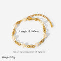 K Gold Stainless Steel Bracelet 6  Water Pearl Chain - Norellé
