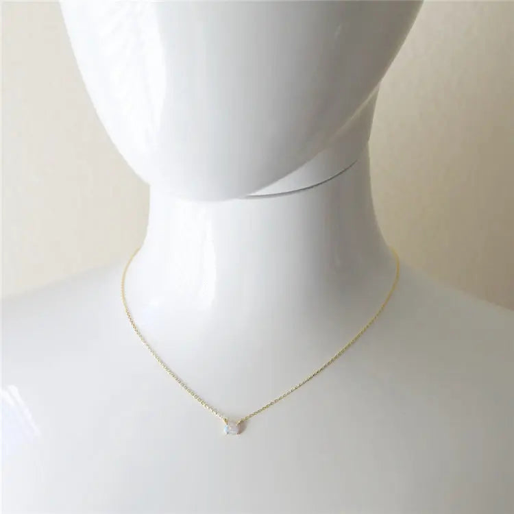 Popular Personalized S925 Silver Inlaid Opal Necklace - Norellé
