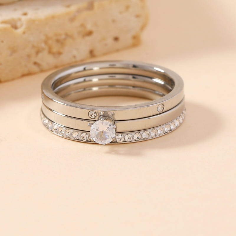 Stainless Steel Ring Three-piece Set