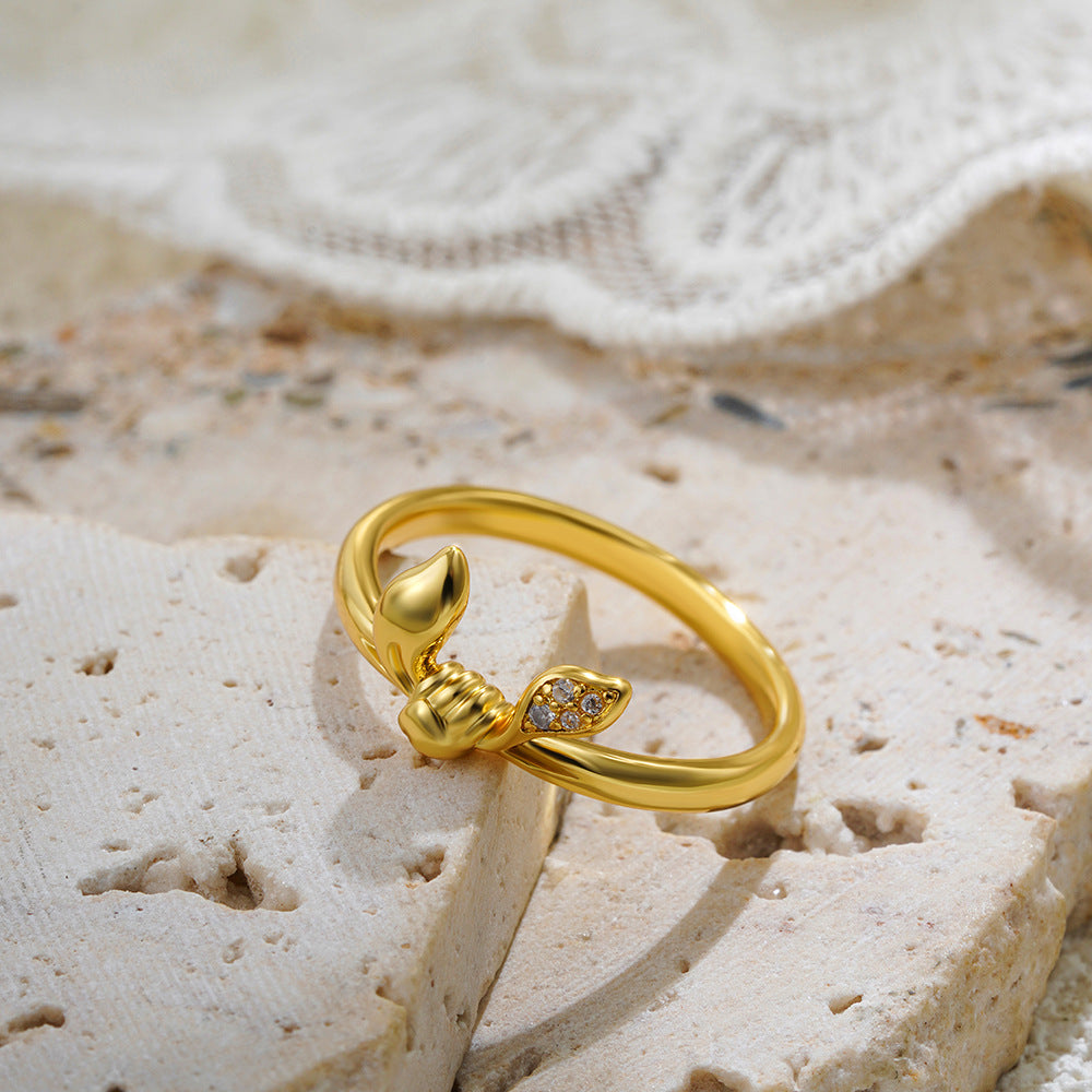 Women's Personalized Zircon Knotted Bow Ring - Norellé