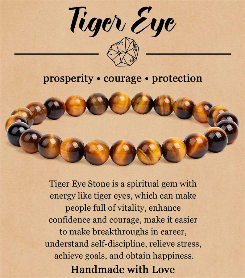8mm Natural Stone Elastic Beaded Bracelet - Norellé