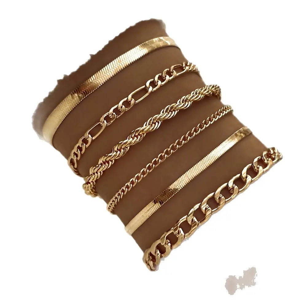 Bracelet Fashion 6-piece Chain Set Metal Chain - Norellé