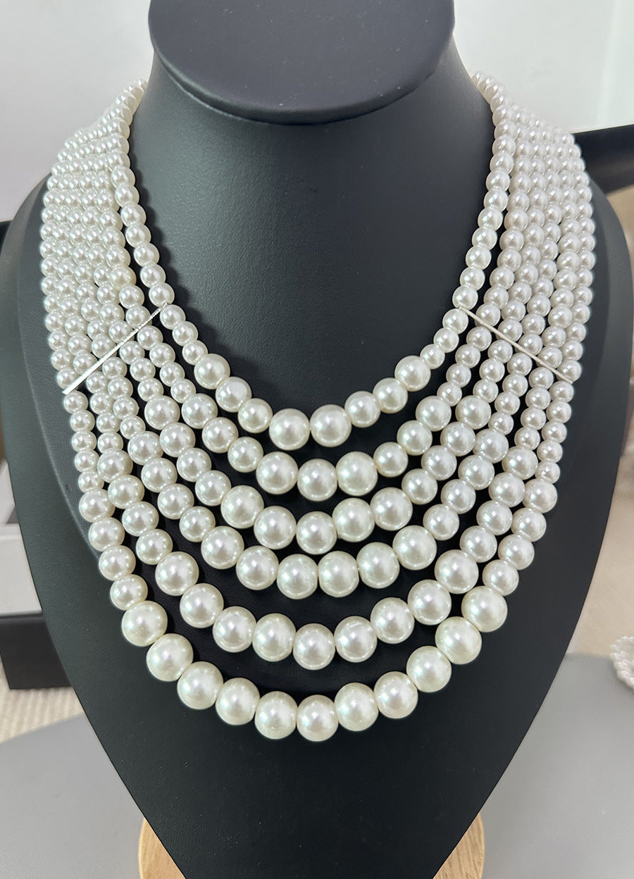 Heavy Industry Light Luxury High-grade Multi-layer Pearl Necklace - Norellé