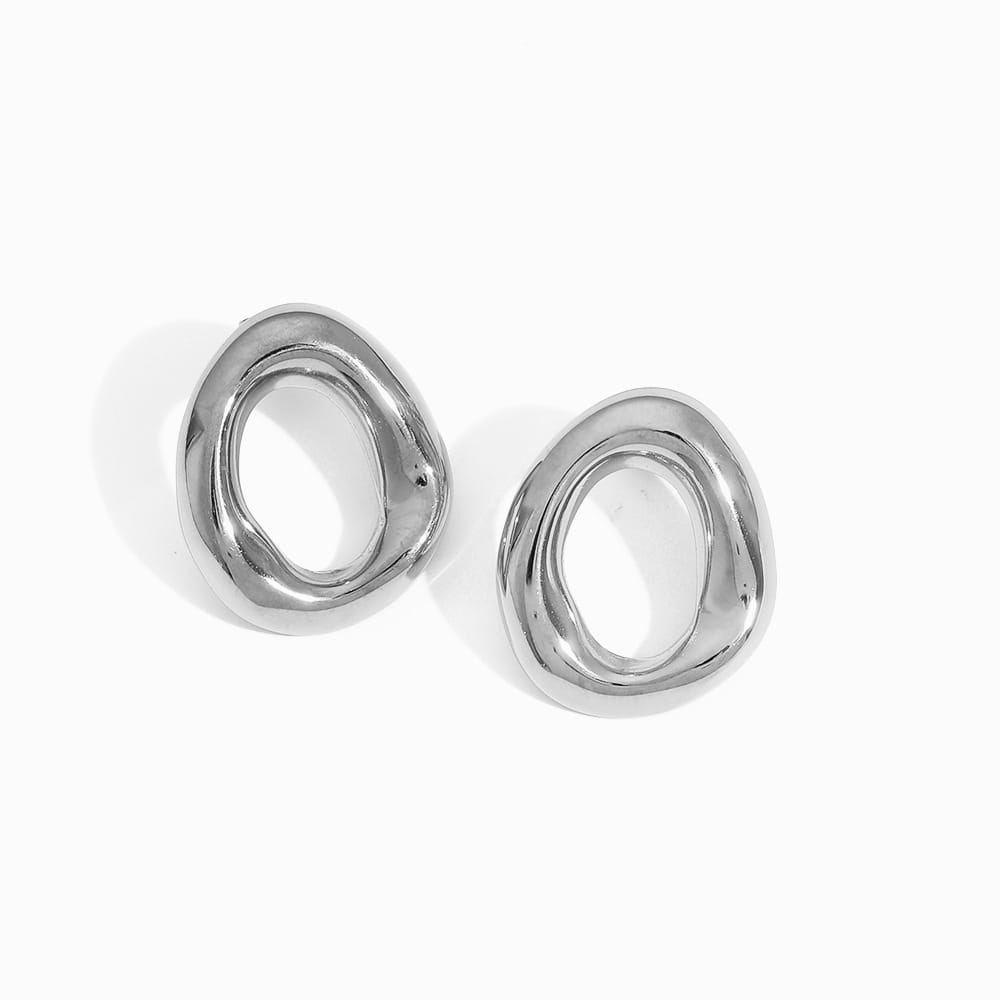 Hollow Titanium Steel Ear Studs Women