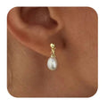 Real Gold Brass Electroplating France Vintage Pearl Earrings Suit - Norellé