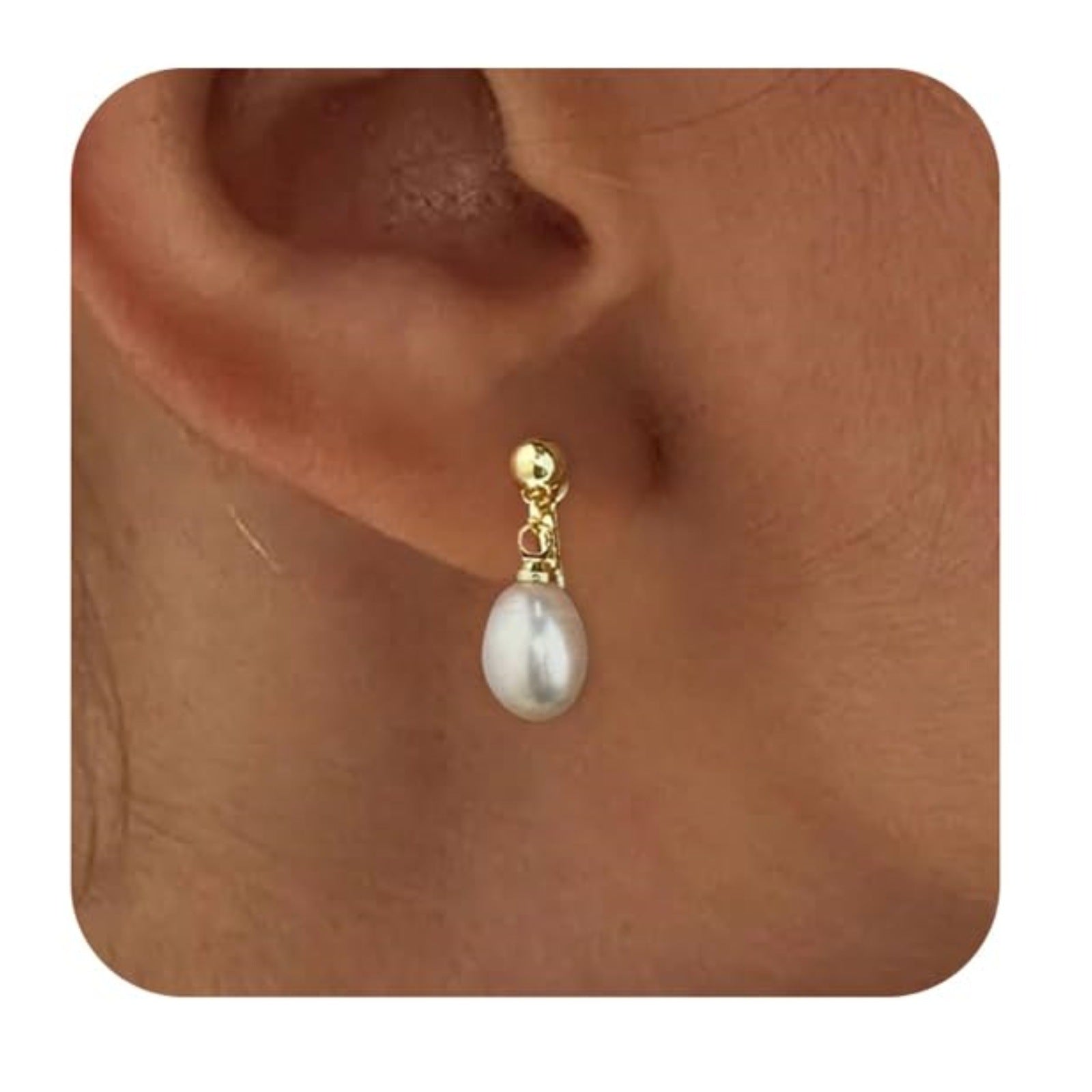Real Gold Brass Electroplating France Vintage Pearl Earrings Suit - Norellé