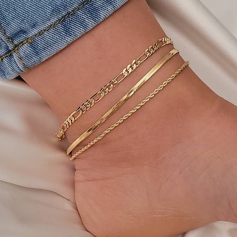 European And American Stylish Women's Simple Personality Multi-layer Anklet Suit - Norellé