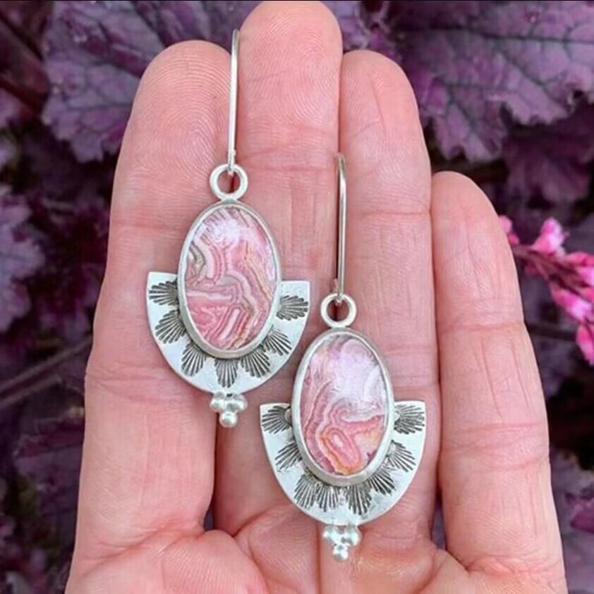 Retro Style Semicircle Fan-shaped Alloy Oval Earrings - Norellé