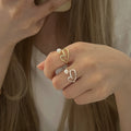 Personalized Love Pearl Line Ring Fashion - Norellé
