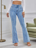Flared Wadding Edge Jeans For Women - Norellé