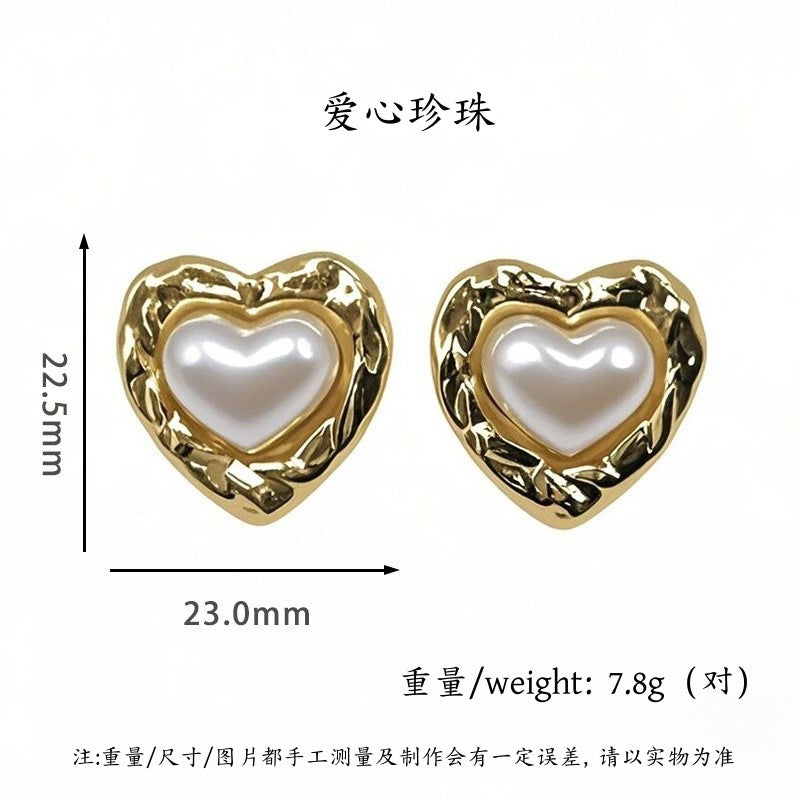 Oval Pearl Earrings Women's Light Luxury Graceful Personality Non-fading Titanium Steel - Norellé